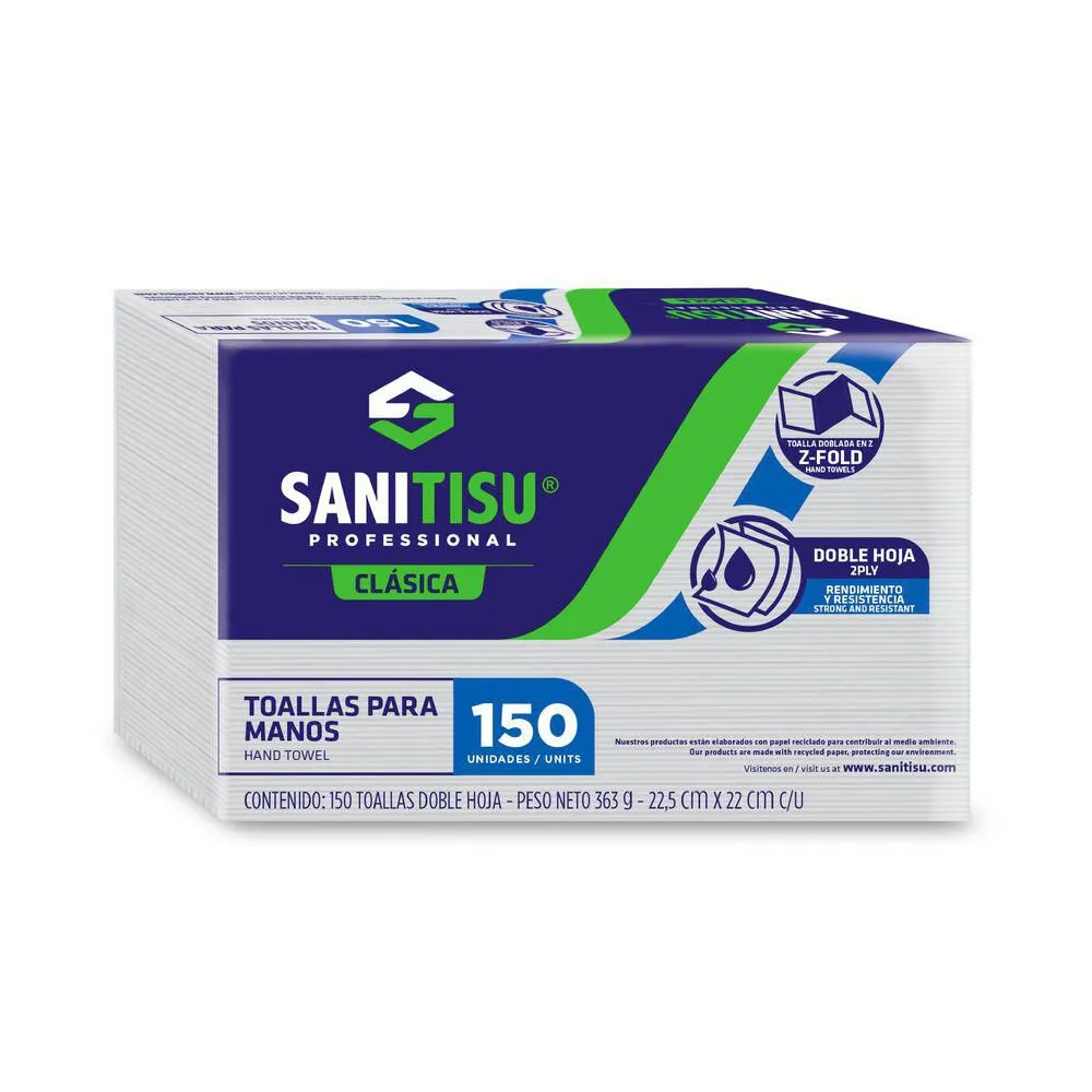 Toallas de manos SANI TISU PROFESSIONAL doble hoja